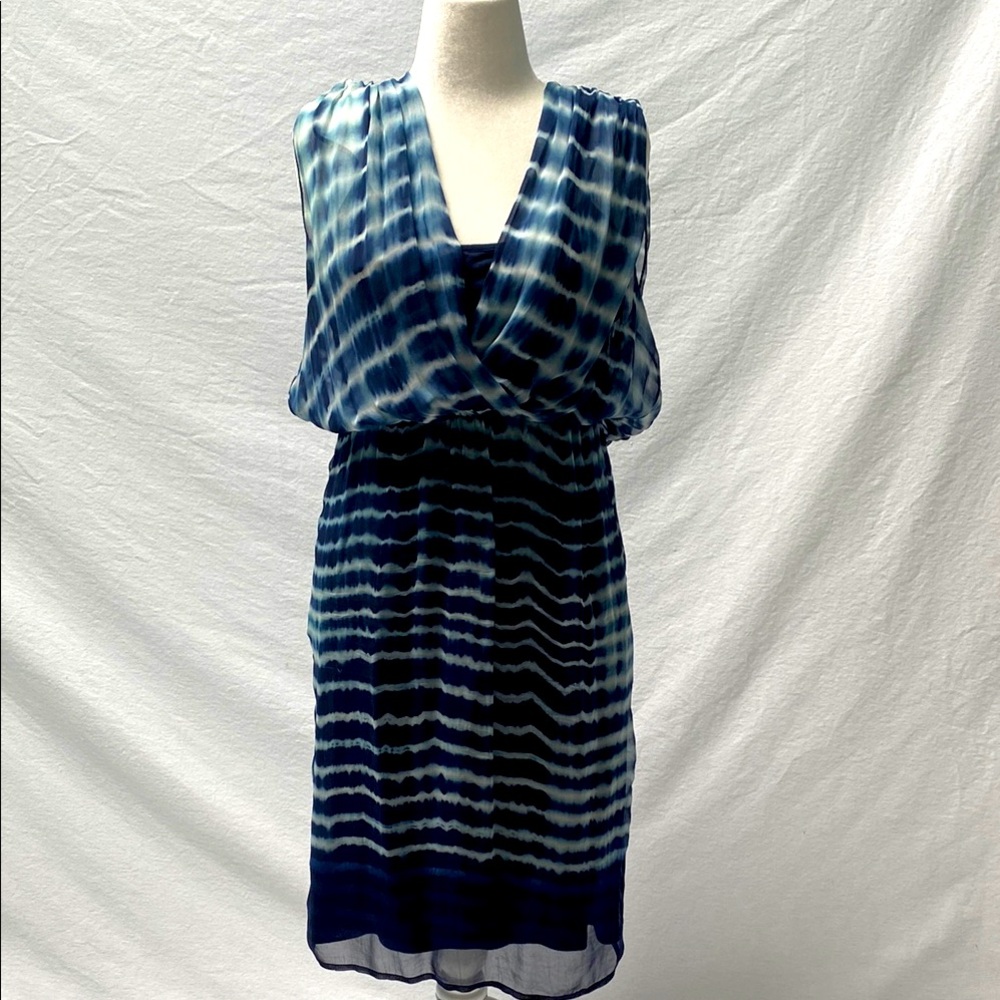 Blue Tie-Dye Sleeveless Dress - Picture 1 of 6